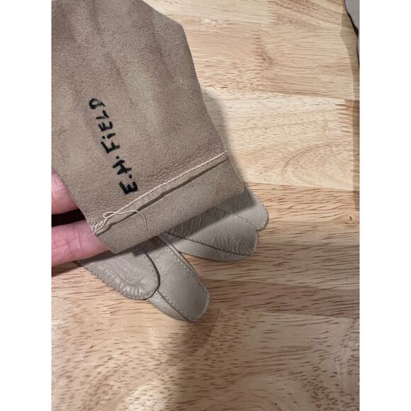 Vintage Dainty Long Leather Gloves Taupe Small JL - Picture 5 of 14